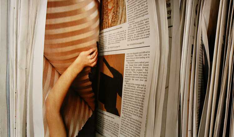 1 astman  barbara  newspaper  hand  2011  13x19in